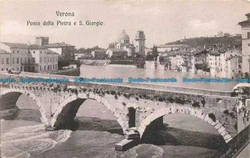 R678956 Verona. Ponte della Pietra e S. Giorgio. O. Onestinghel