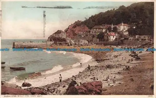 R679068 Babbacombe Beach and Cary Arms. 1945