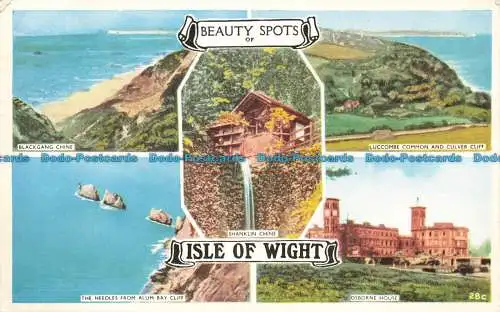 R679073 Schönheitsflecken der Isle of Wight. Osborne House. Die Nadeln von Alum Bay