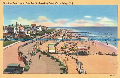 R679080 N.J. Cape May. Badestrand und Broadwalk. Blick nach Osten. Ricker. Tichn