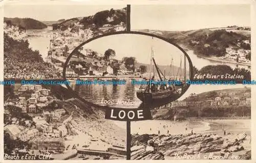 R679317 Looe. Strand und East Cliff. East River und Station. Looe Harbour. Multi