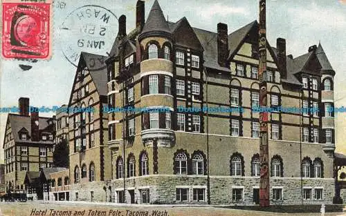 R679352 Wash. Tacoma. Hotel Tacoma und Totempfahl. 1908