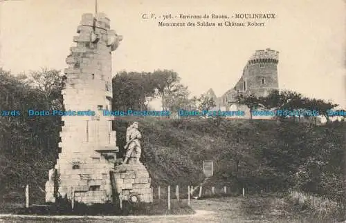 R679369 Environs de Rouen. Moulineaux. Monument des Soldats et Chateau Robert. C