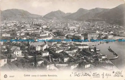 R679576 Como verso il Castello Baradello. Kilchberg. Wehrli A.G. 1902