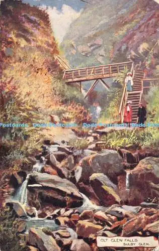 R168544 Olt Glen Falls. Sulby Glen. Manx Glens. 7471. Oilette. Tuck