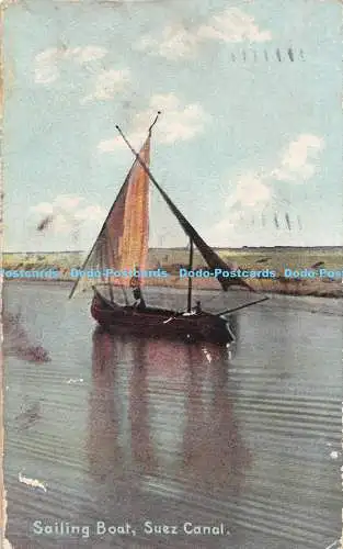 R168572 Segelboot. Suezkanal. Fine Art Postkarten. Shureys Publications. 191