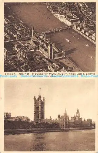 R168313 Serie A. Nr. 48. Houses of Parliament aus Luft und Erde. Aerofilme. St