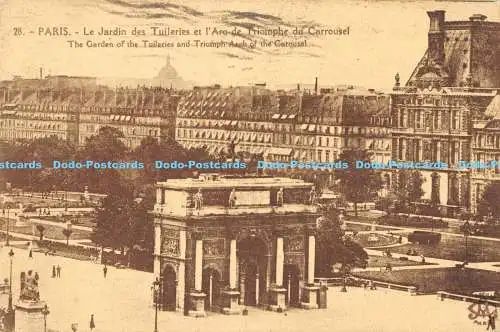 R169852 Paris. Der Garten der Tuilerien und Triumphbogen des Karussells. Pho