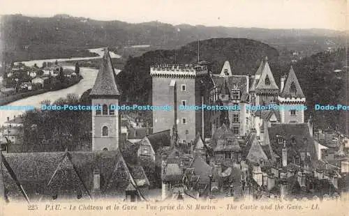 R169344 Pau. Le Chateau et le Gave. Vue prise de St. Martin. Das Schloss und die