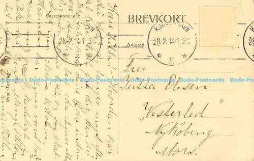 R169372 I Exner Pinx. Slutningen af et Gilde. Exner Brevkort. Nr. 20