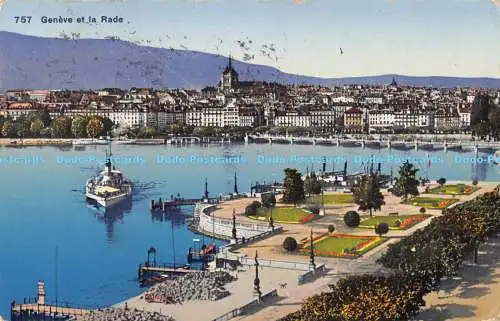 R169933 757 Geneve et la Rade. Fototypie. 1924