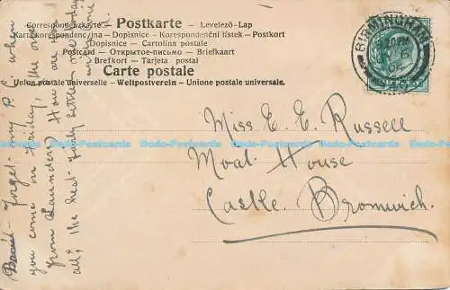 R169418 Alte Postkarte. Frau mit Mann. 1904