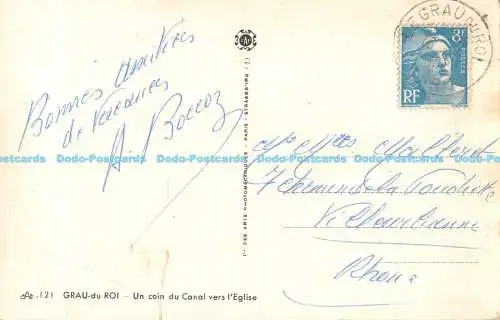 R170462 Grau du Roi. Un coin du Canal vers lEglise. Photomecaniques. 1952