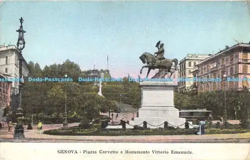 R169972 Genova. Piazza Corvetto e Monumento Vittorio Emanuele