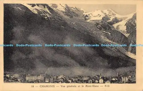 R170022 Chamonix. Vue generale et le Mont Blanc. ND. Levy et Neurdein Reunis