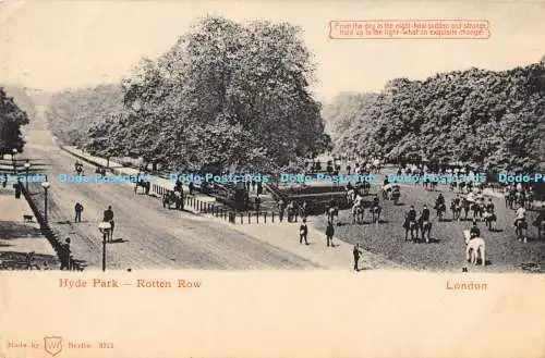 R170592 Hyde Park. Faule Reihe. London. 1904