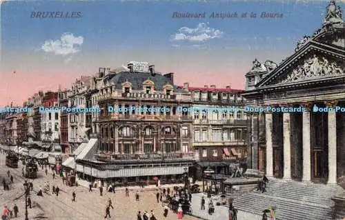 R170110 Bruxelles. Boulevard Anspach et la Bourse. N. Sch. Br. Ed