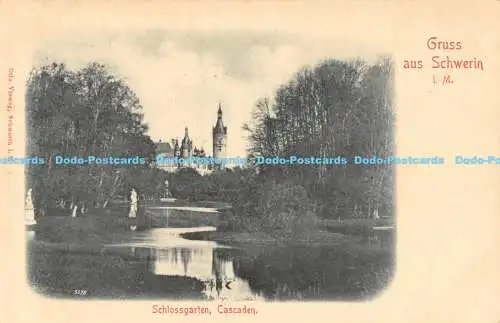 R170659 Gruss aus Schwerin i.M. Schlossgarten. Cascaden. Otto Vieweg