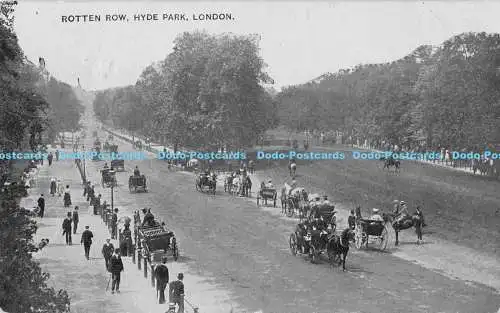 R169136 Rotten Row. Hyde Park. London. Die Auto-Fotoserie. 1909