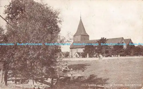 R169628 1771. Kirche und Wiegenbrücke. Edenbridge. Lachs. Sepio Serie