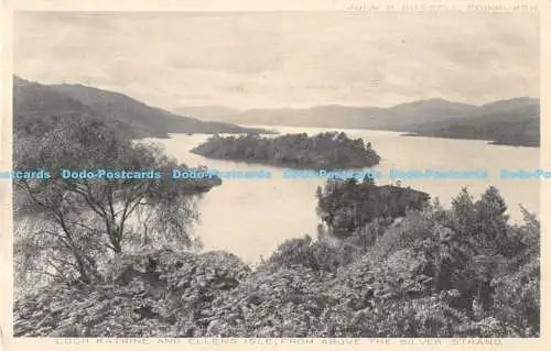 R170145 Loch Katrine und Ellens Isle von oberhalb des Silberstrangs. The Lady of t