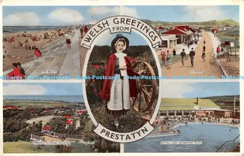 R170176 Welsh Greetings from Prestatyn. Valentinstag. Carbo Farbe. 1059V. 1966. M