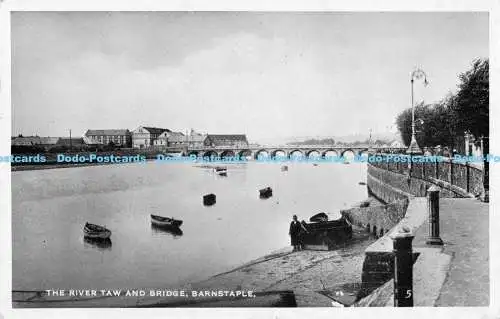 R170735 The River Taw and Bridge. Barnstaple. 1953