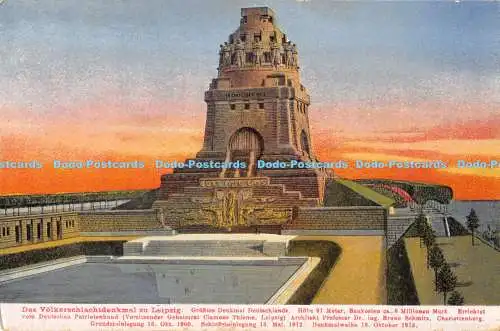 R171258 Das Volkerschlachtdenkmal zu Leipzig. Grostes Denkmal Deutschlands. 4946