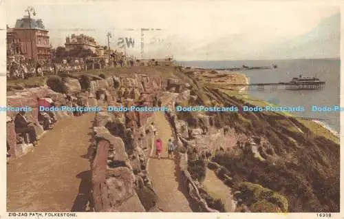 R170421 Zick-Zack-Weg. Folkestone. 1931