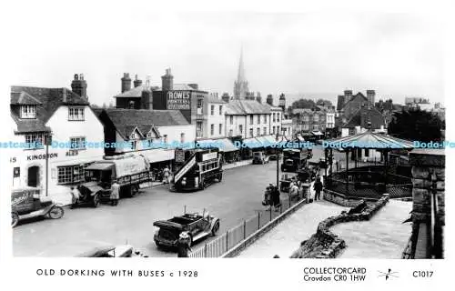 R171007 Old Dorking with Buses c. 1928. Sammlerkarte. RP