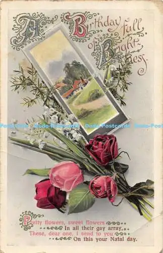 R172211 Hübsche Blumen süße Blüten. 1913. Grußkarte