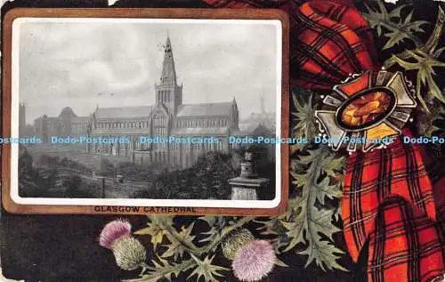 R171071 Glasgow Cathedral. Oilette. Bonnie Scotland. Tartan-Ansicht. stecken. 1908