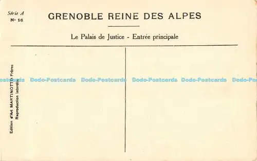 R172246 Serie A. Nr. 16. Martinotto Freres. Le Palais de Justice. Entree Princip