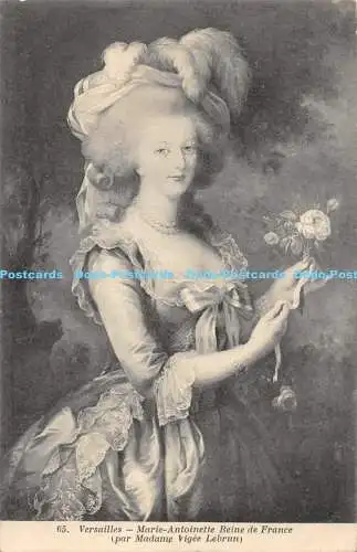 R172258 Versailles. Marie Antoinette Reine de France. Par Madame Vigee Lebrun. H