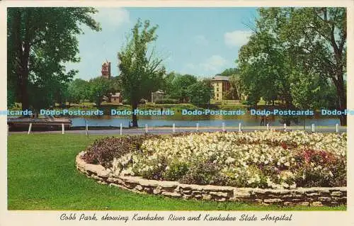 R173222 Cobb Park zeigt Kankakee River und Kankakee State Hospital