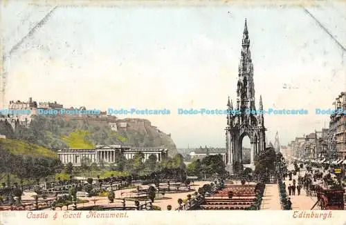 R173327 Castle and Scott Monument. Edinburgh. 1904