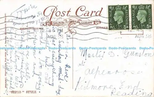 R173409 4914. Raue See. Ventnor. I.O.W. Sepio Style. Lachs. 1938