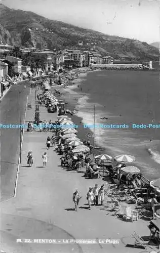 R172560 M.22. Menton. La Promenade. La Plage. S.I.C.A. 1953