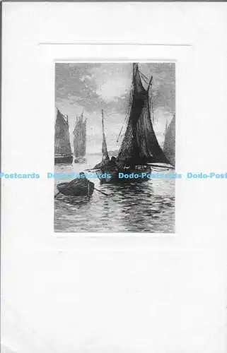 R172586 Yacht. Boot. Zeichnung. Postkarte