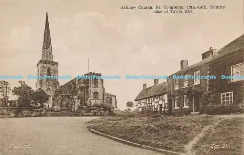 R172617 Astbury Church Nr. Congleton. Sockel Turm 1087