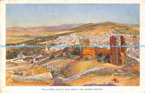 R173623 Fez el Bali. Avec le mont Atlas eine gewisse Entfernung. Cartes du Maroc