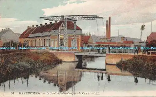 R173637 Hazebrouck. Le Pont des Meuniers sur le Canal. LL