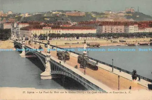 R174464 Lyon. Le Pont du Midi sur le Rhone. Le Quai Gailleton et Fourviere A. Fr