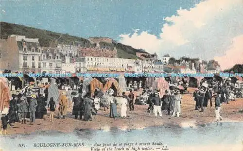 R175164 Boulogne Sur Mer. Blick auf den Strand bei Hochwasser. LL. Levy Fils