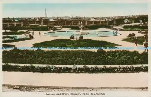 R176218 Italienische Gärten. Stanley Park. Blackpool. Milton. RP. 1927