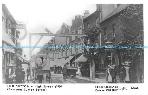 R176321 Old Sutton. High Street um 1920. Serie Pearsons Sutton. Sammlerkarte. RP