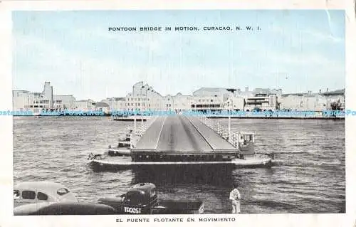 R174808 Pontonbrücke in Bewegung. Curacao. N.W.I. El Puente Flotante en Movimi