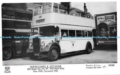 R177569 Morecambe und Heysham. AEC Regent Bus No. 49. Park Royal Body. Pamlin Pr