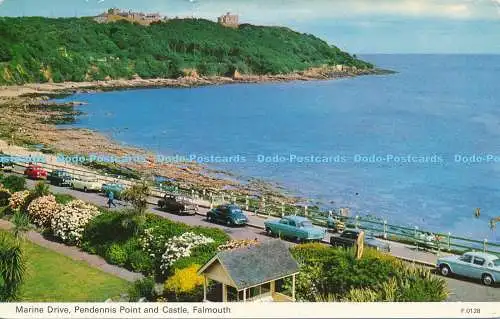 R177590 Marine Drive. Pendennis Point und Castle. Falmouth. Dennis. 1968