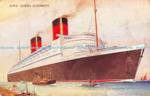 R178557 R.M.S. Queen Elizabeth. J. Salmon. Serie Lachs. 1950